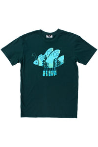 The Beetle of Excitement Men's Metallic Sovereign Tee, Dark Green