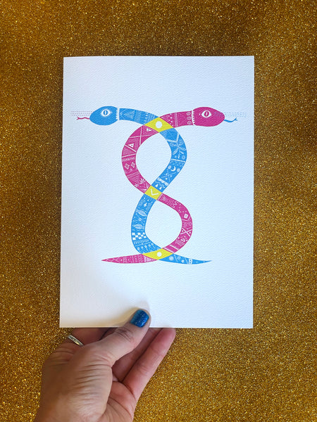 The Infinity Snakes of Time Giant Greeting Card (White)