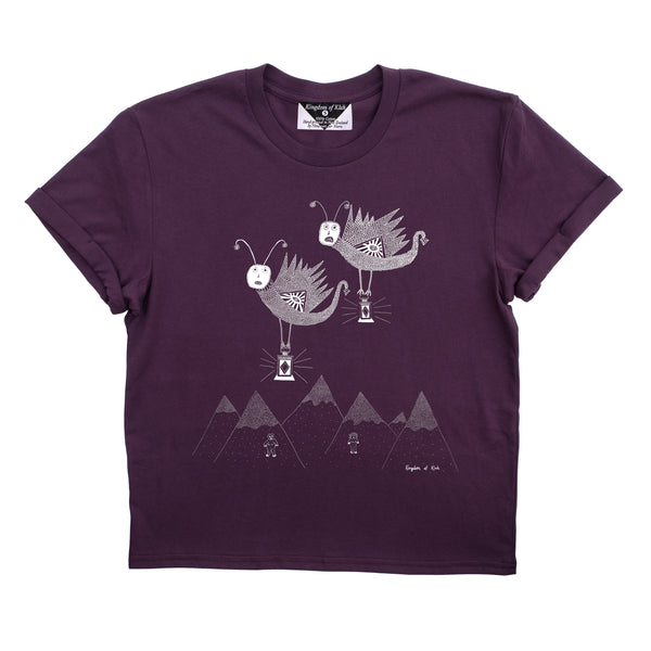 The Lantern Moths' Commemoration Women's Monarch Tee, Plum